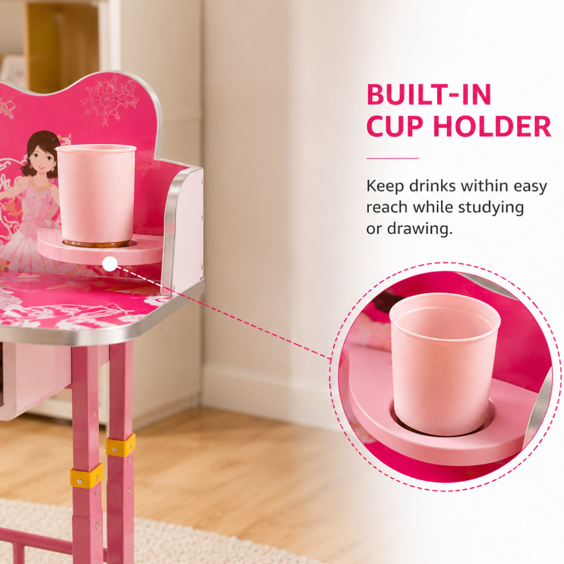 2 PCS Kids Table & Chairs Set Children Activity Play Study Desk Work Learning