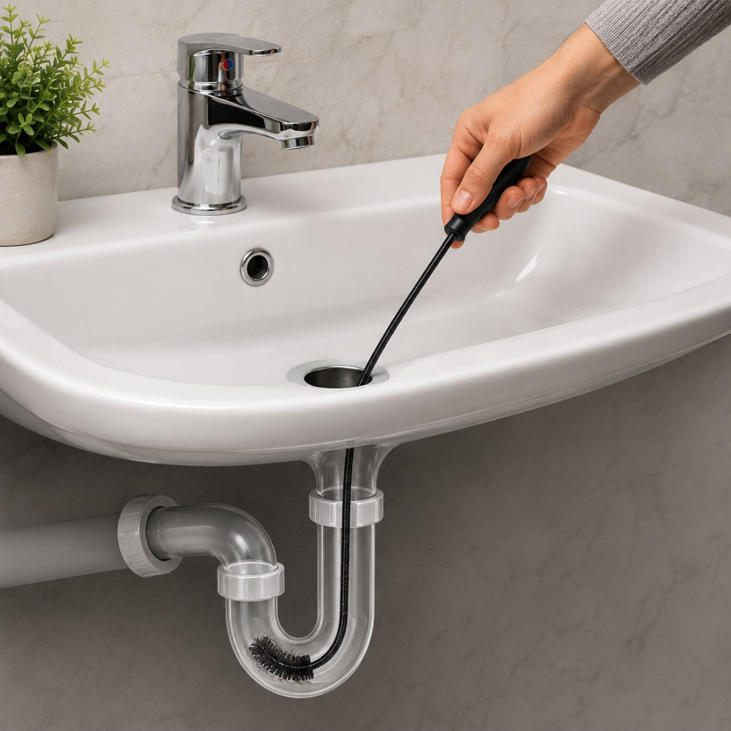 Turbo Snake Unclog Sink Tub Drain Clean Bathroom Hair Remover Kitchen Pipe Tool