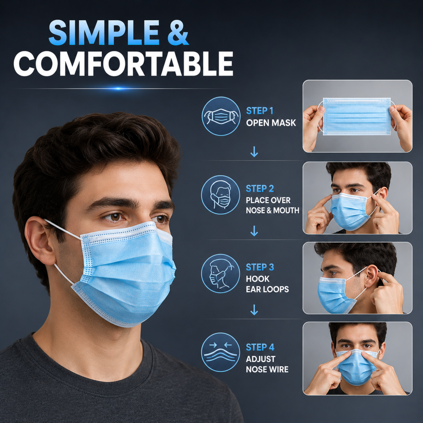 50PCS Disposable FACE MASK