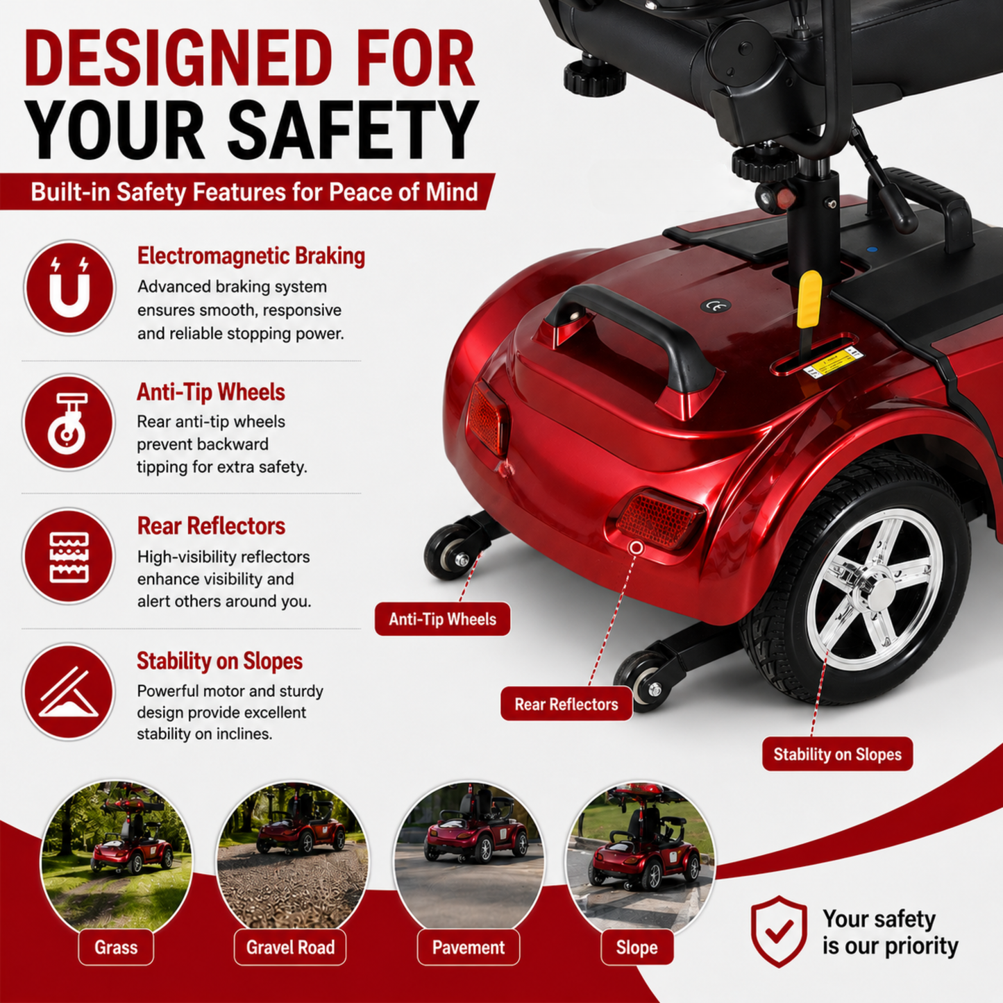 KASA Electric Mobility Scooter Portable 24V 20AH 350W Lithium Battery 10 Inch Tyres Elderly Aid Smart E-Scooter