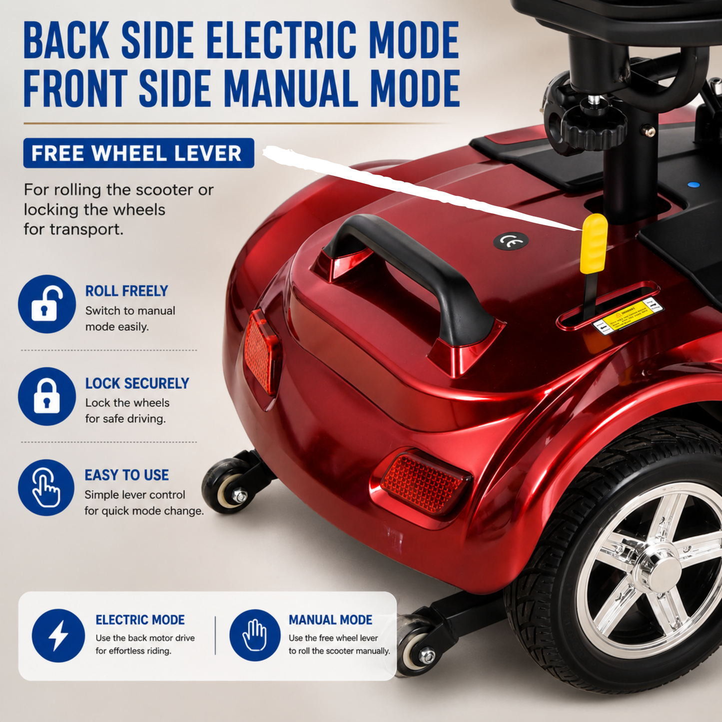 KASA Electric Mobility Scooter Portable 24V 20AH 350W Lithium Battery 10 Inch Tyres Elderly Aid Smart E-Scooter