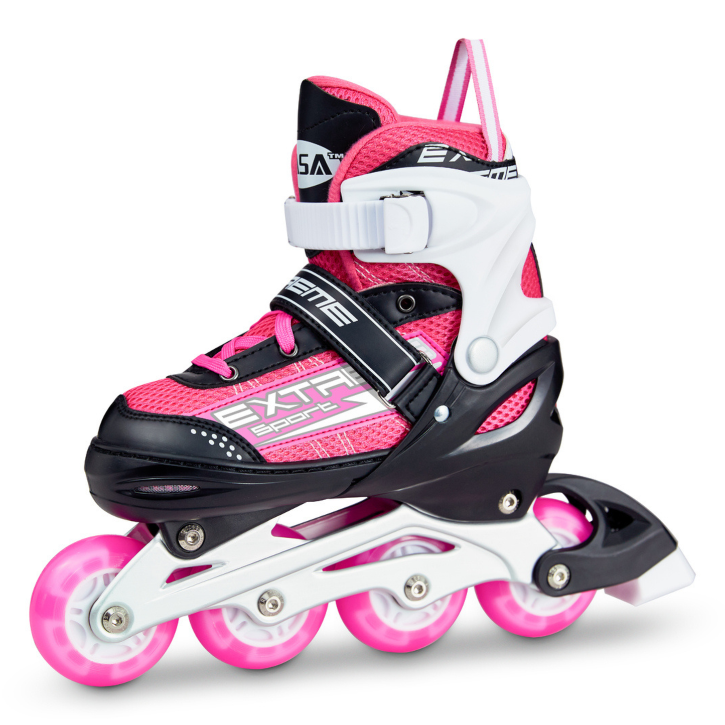 Inline Skate Roller Blades Adjustable Skating Shoes Pink S(EU 29-32)