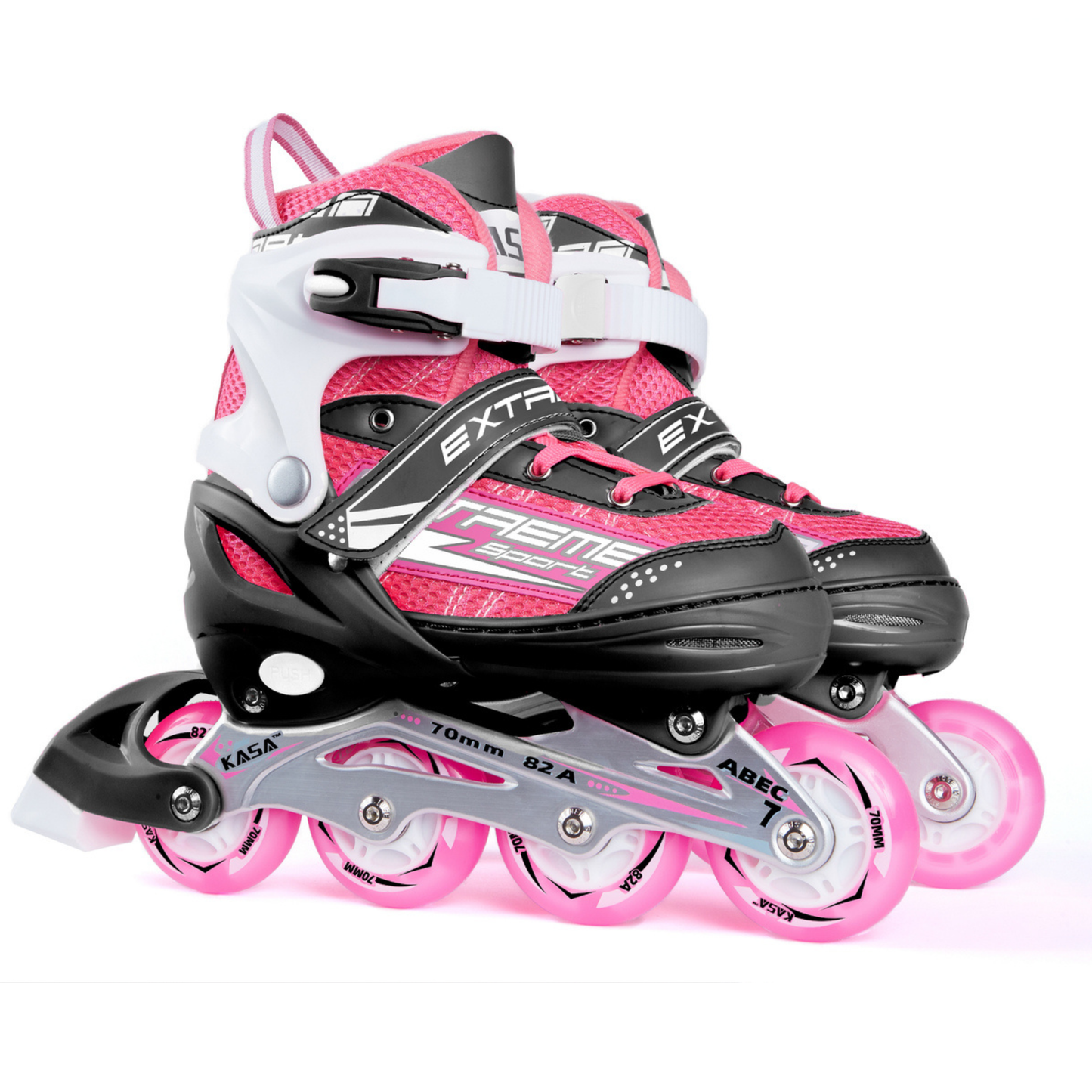 Inline Skate Roller Blades Adjustable Skating Shoes Pink S(EU 29-32)