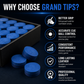 Grand Snooker Pool Cue Tips 10mm Soft Box Of 50 Oak Pressed Leather Blue Colour