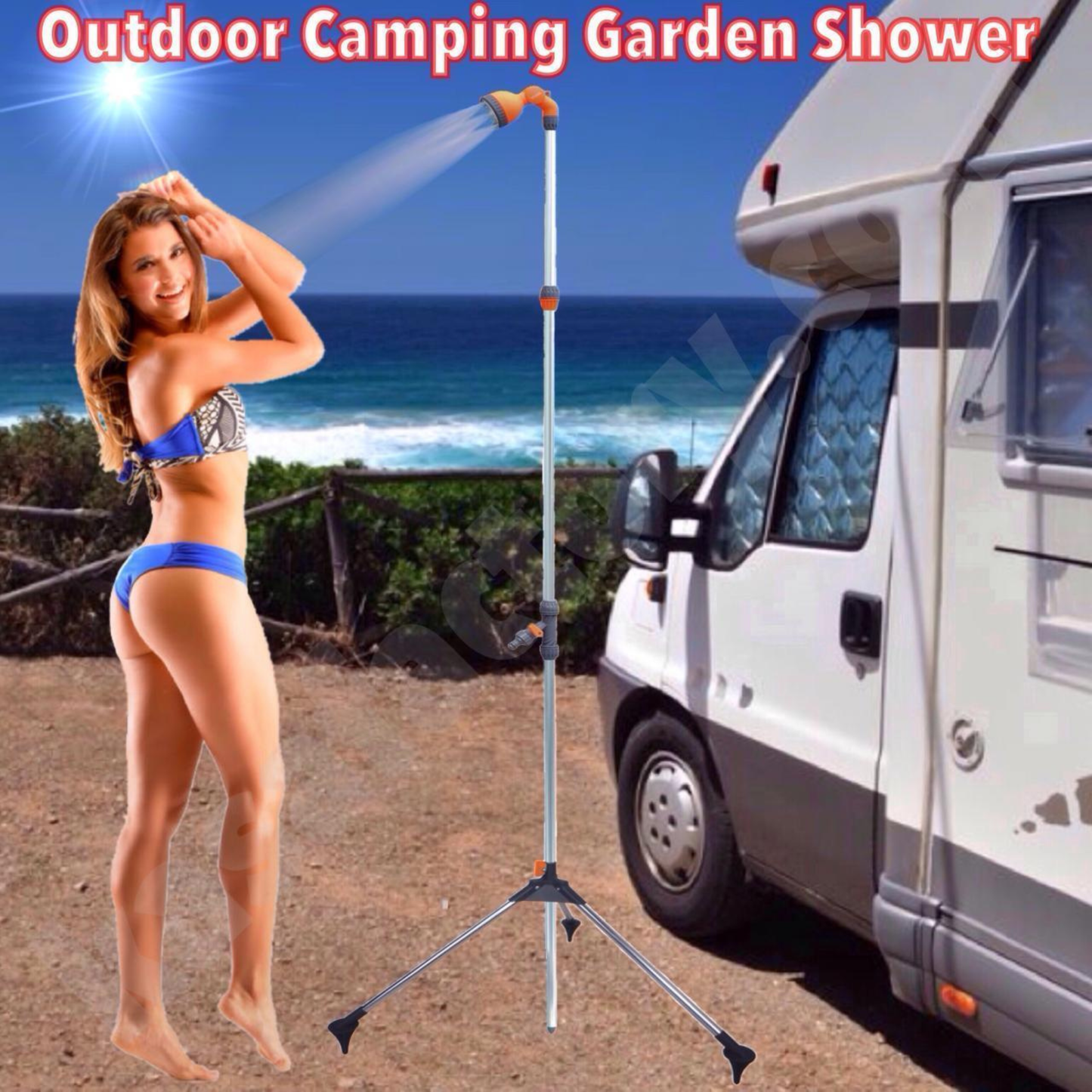 KASA Portable Outdoor Shower Garden Camping Beach Pool Height Adjustable Tripod