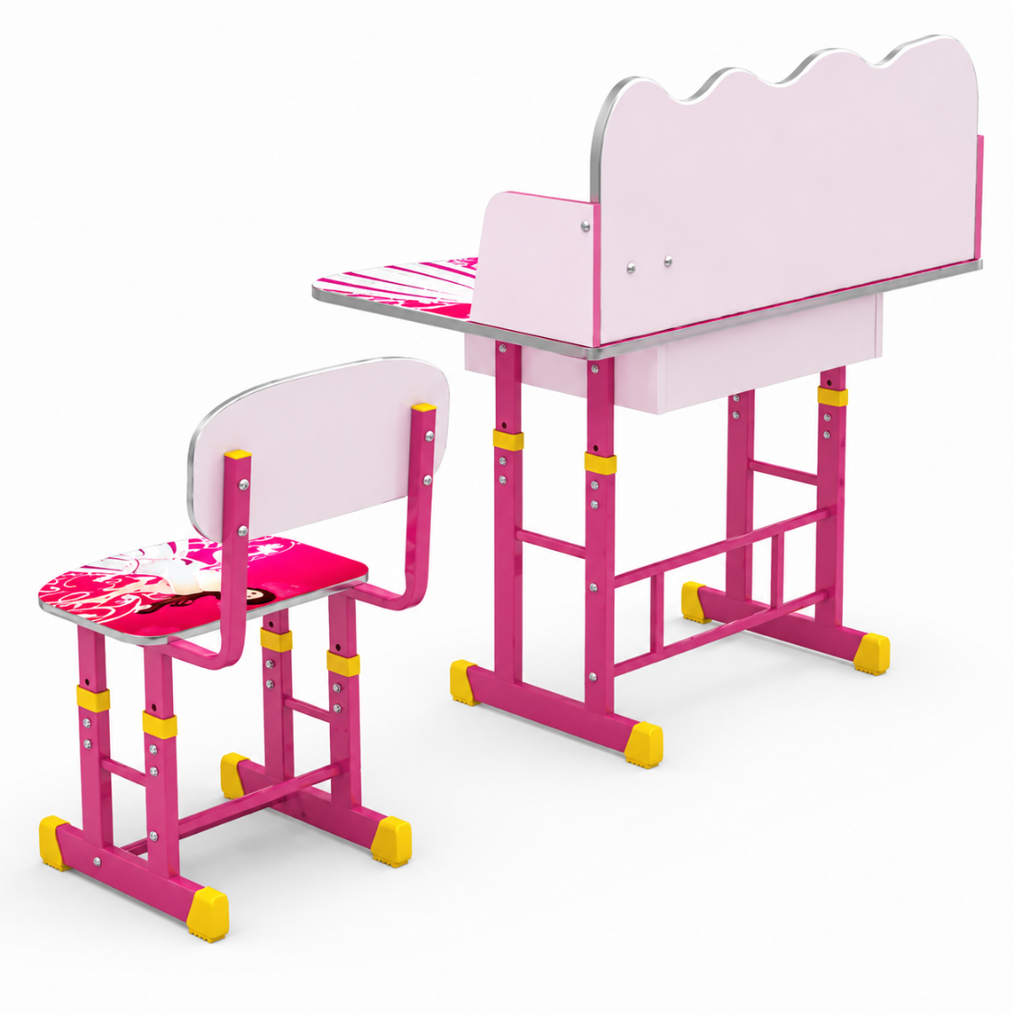 2 PCS Kids Table & Chairs Set Children Activity Play Study Desk Work Learning