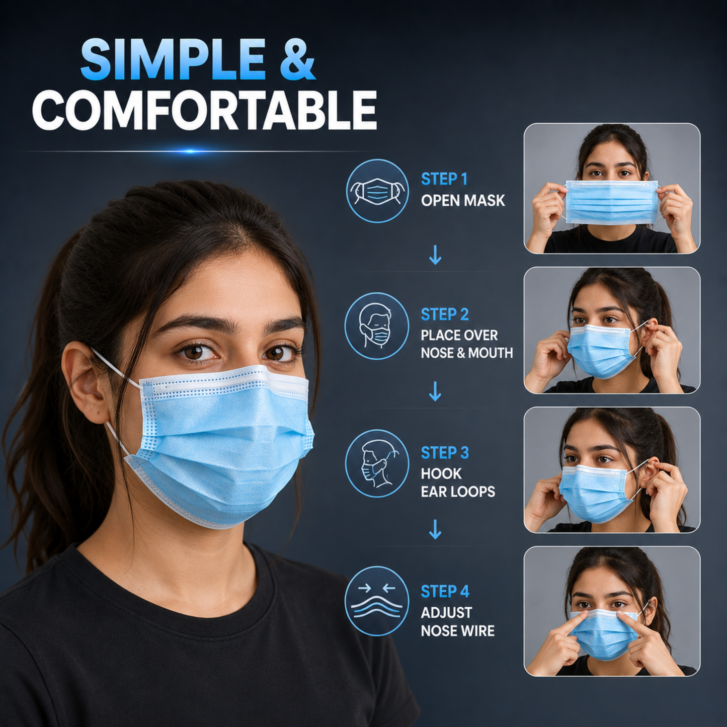 50PCS Disposable FACE MASK