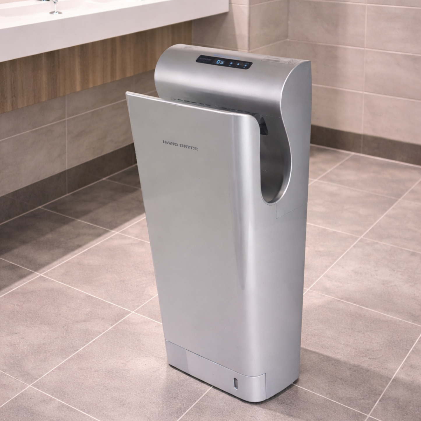 AUTOMATIC HAND DRYER, SILVER, COMMERCIAL GRADE BATHROOM, RESTROOM, TOILET