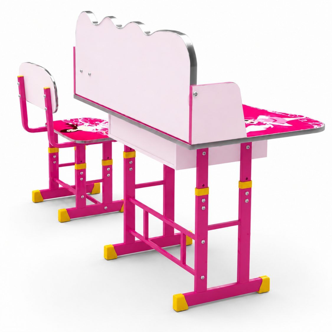 2 PCS Kids Table & Chairs Set Children Activity Play Study Desk Work Learning