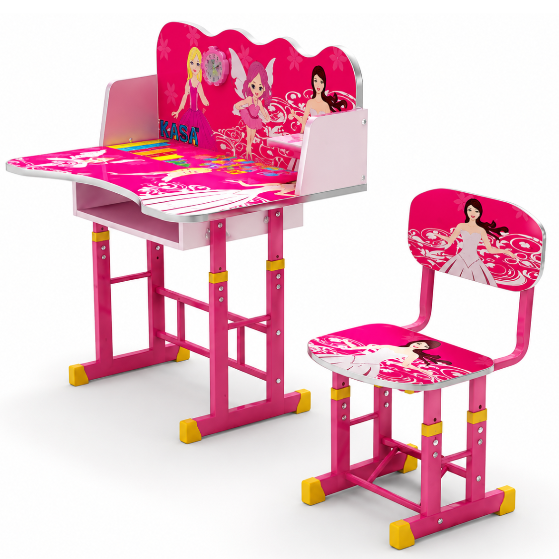 2 PCS Kids Table & Chairs Set Children Activity Play Study Desk Work Learning