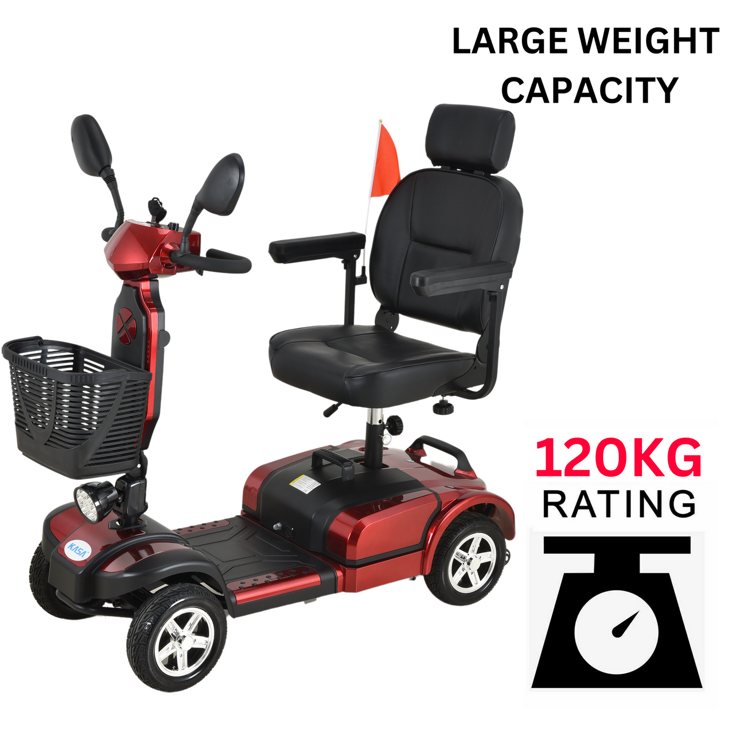 KASA Electric Mobility Scooter Portable 24V 20AH 350W Lithium Battery 10 Inch Tyres Elderly Aid Smart E-Scooter