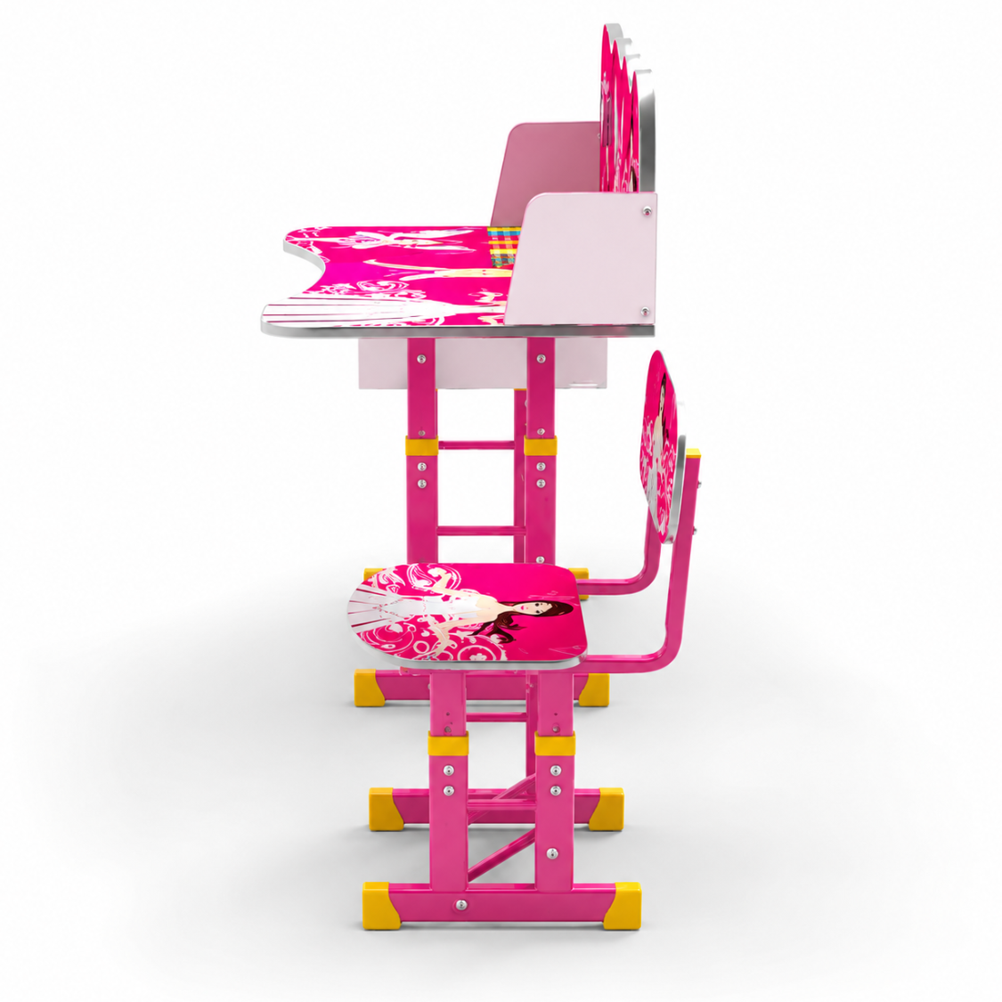 2 PCS Kids Table & Chairs Set Children Activity Play Study Desk Work Learning