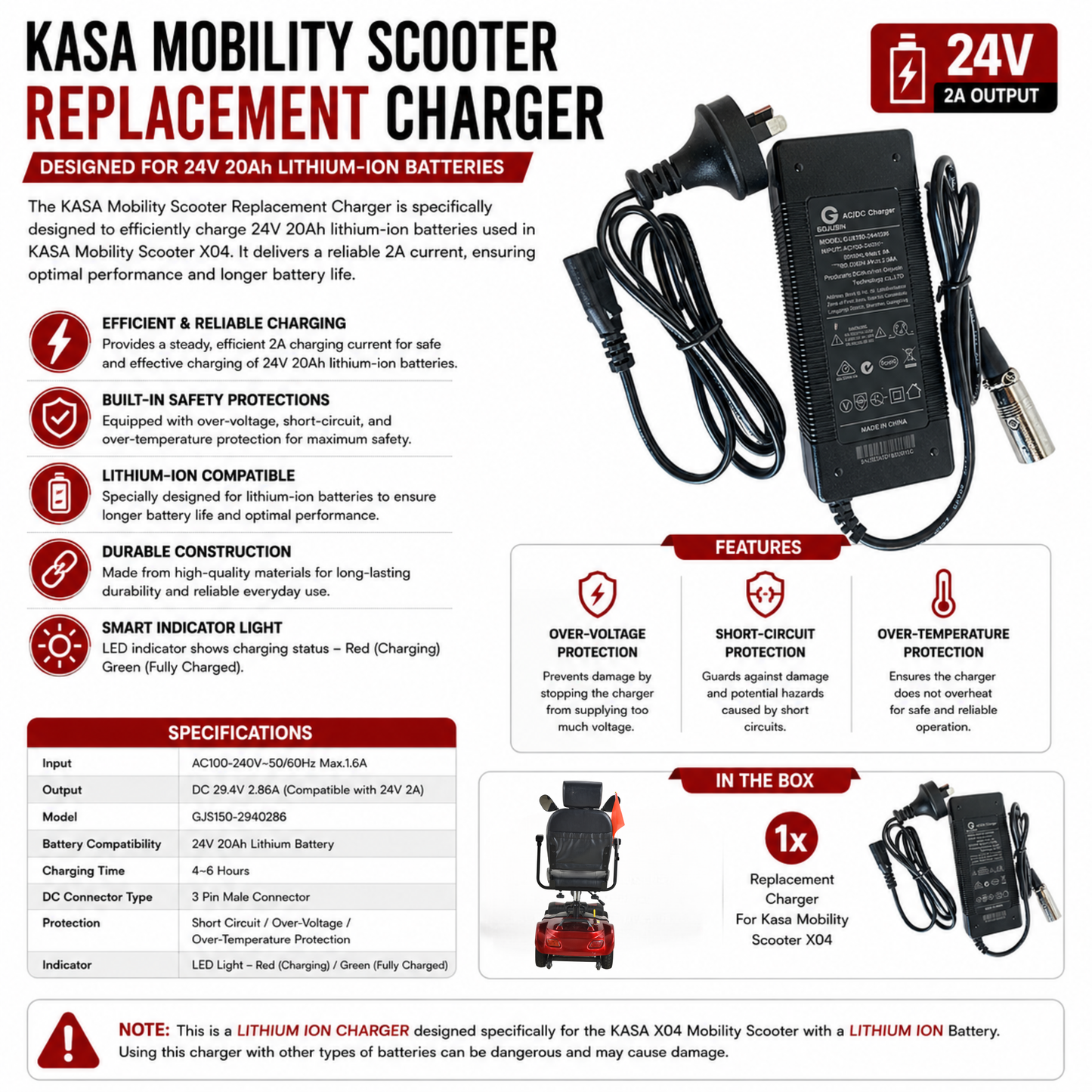 KASA Electric Mobility Scooter Portable 24V 20AH 350W Lithium Battery 10 Inch Tyres Elderly Aid Smart E-Scooter