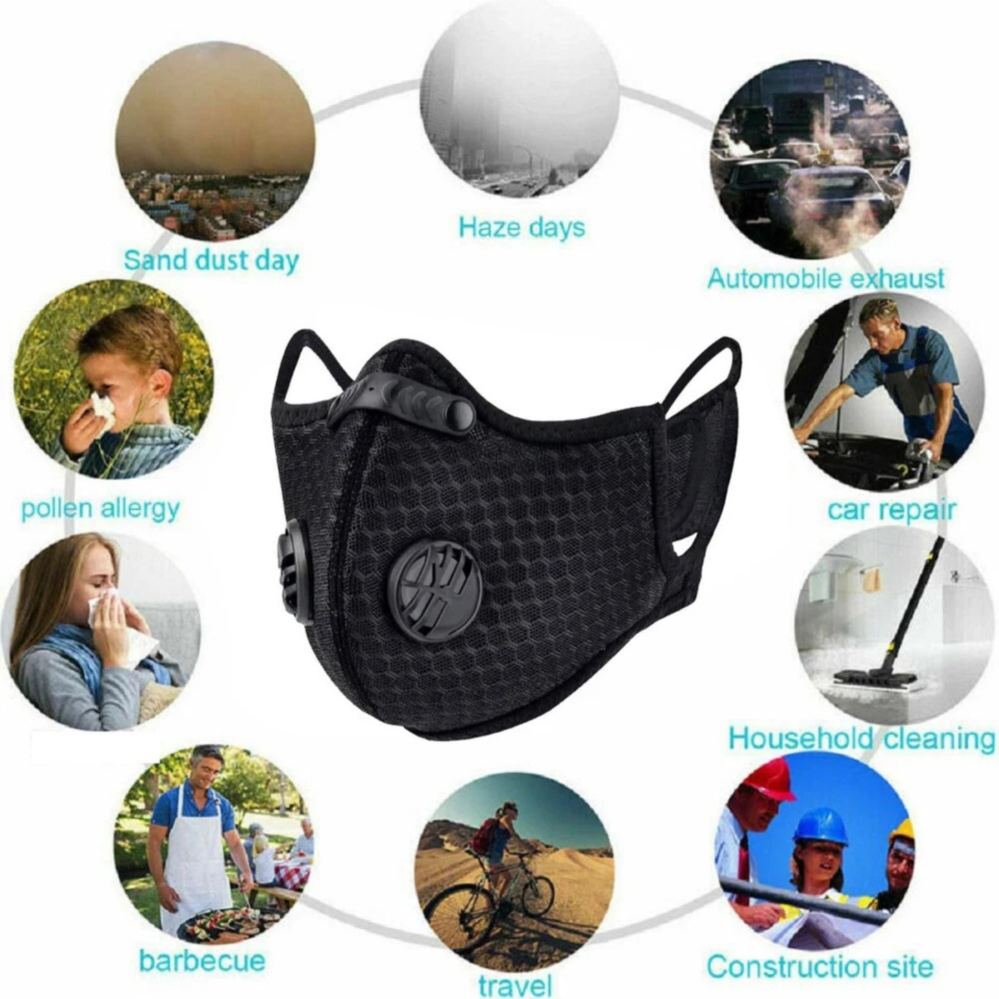 KASA Anti Air Pollution Washable & Reusable Mask Face Dust Safety Cover Unisex
