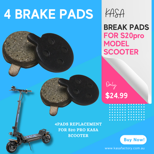 2 Pair Brake Pads Replacement For KASA S20PRO Electric Scooter Front & Rear Wheel Disc Brake 4 Pads