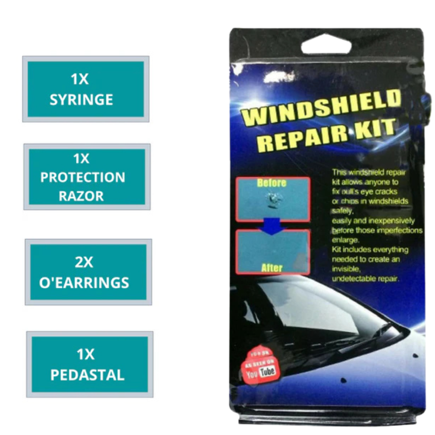 Diy auto Car Vehicle Domestic Repair Kit Windows Windscreen Glass Furnishings Restore