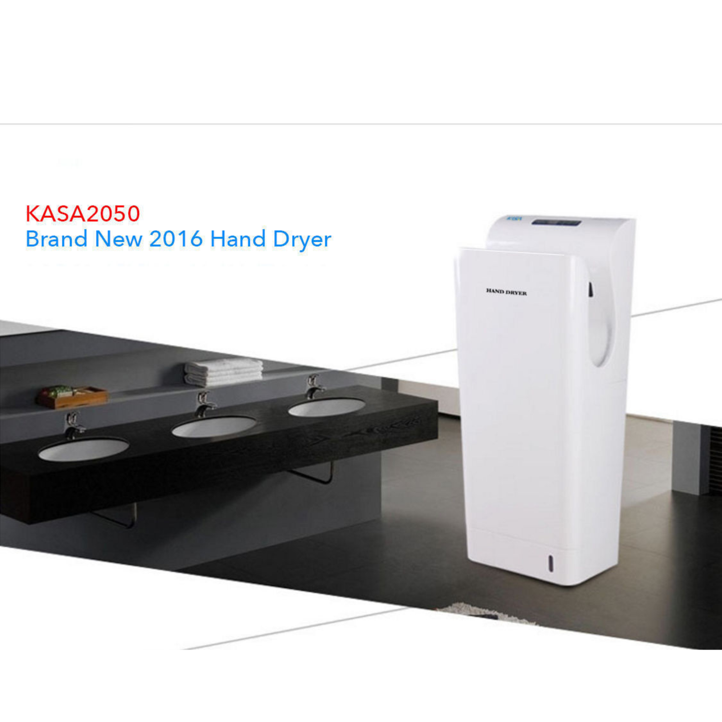 AUTOMATIC HAND DRYER, SILVER, COMMERCIAL GRADE BATHROOM, RESTROOM, TOILET