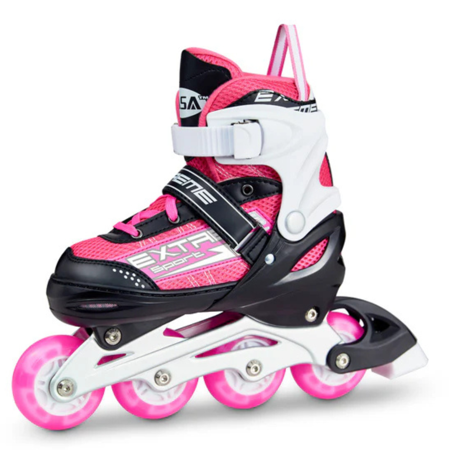 Inline Skate Roller Blades Adjustable Skating Shoes Pink L(EU 37-40)