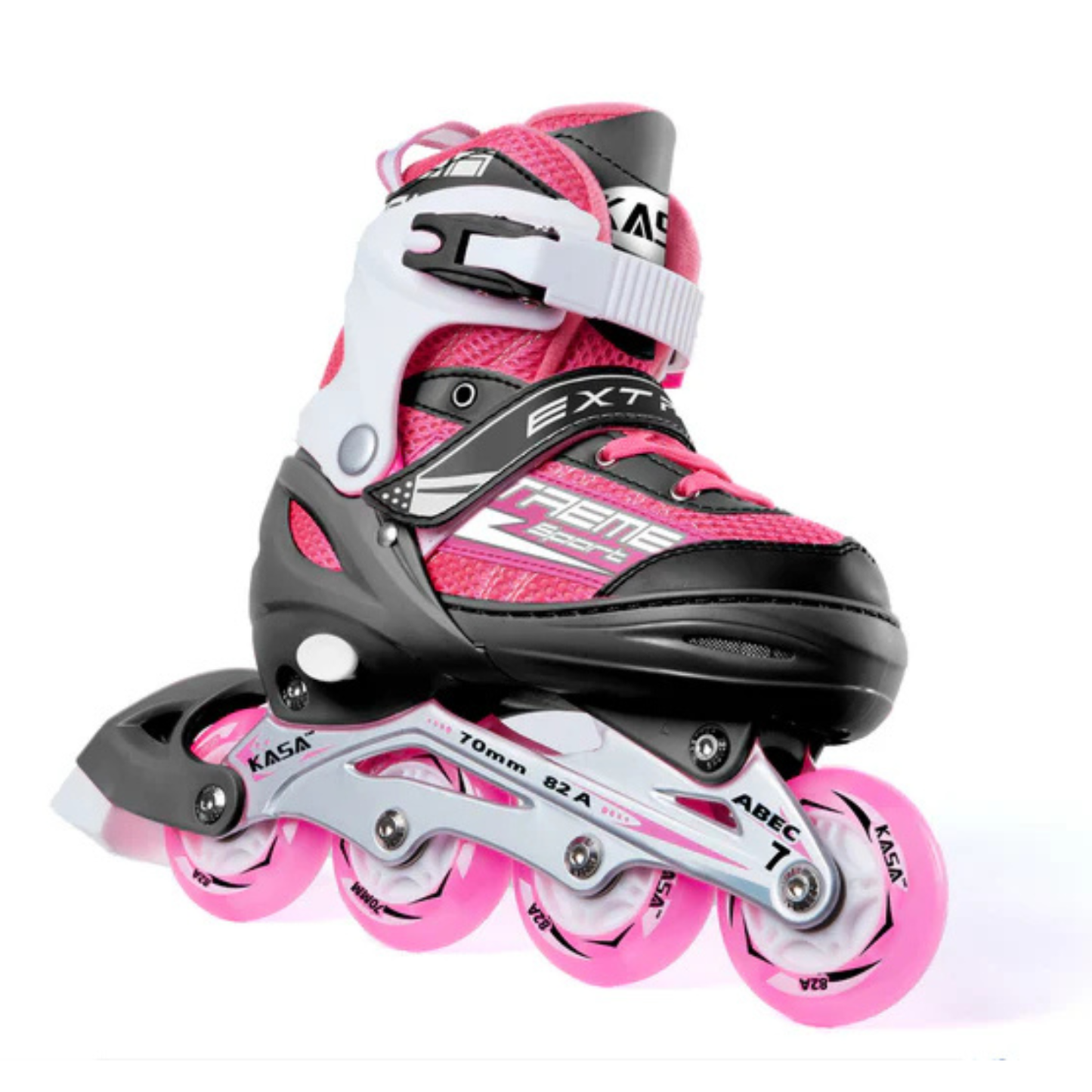 Inline Skate Roller Blades Adjustable Skating Shoes Pink L(EU 37-40)
