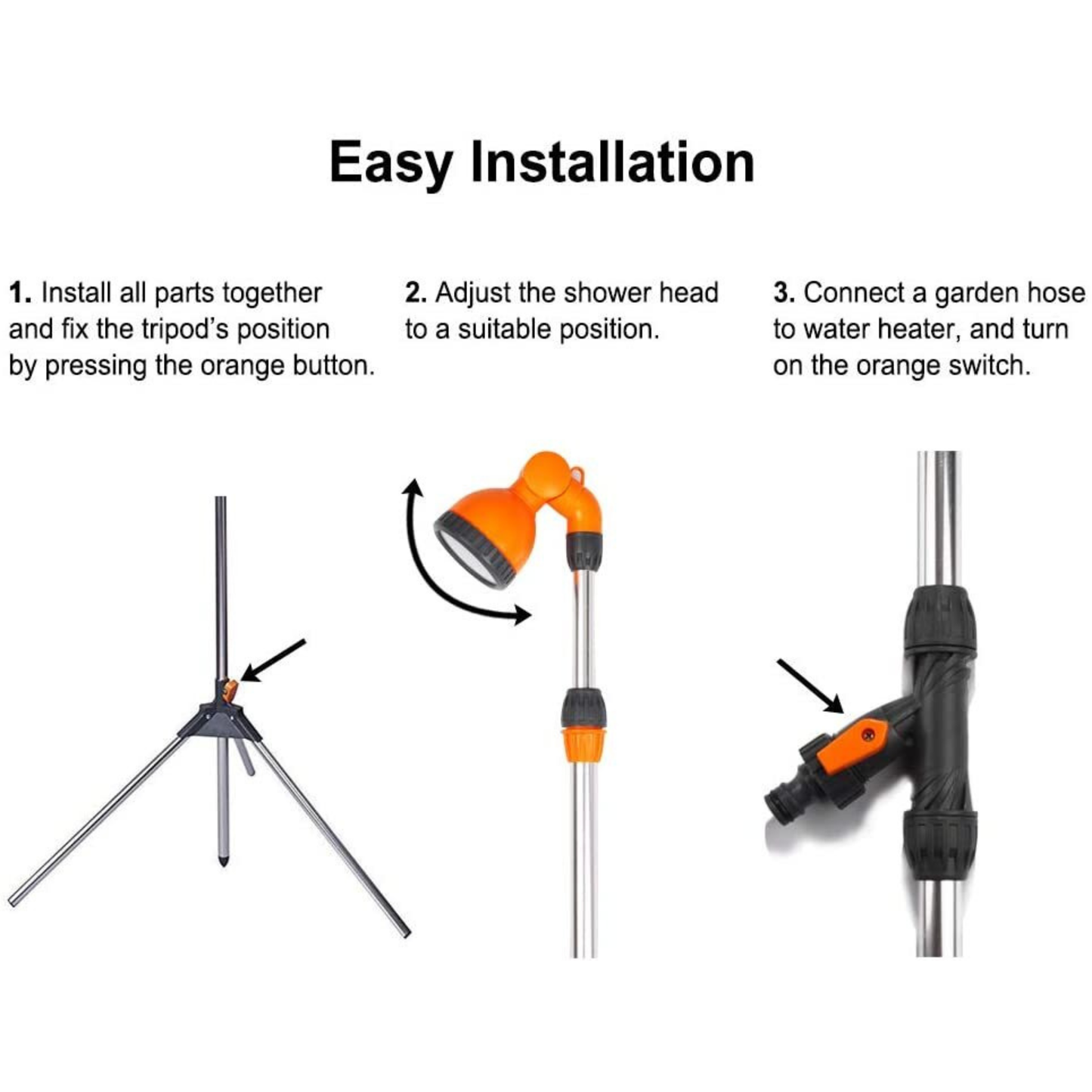 KASA Portable Outdoor Shower Garden Camping Beach Pool Height Adjustable Tripod