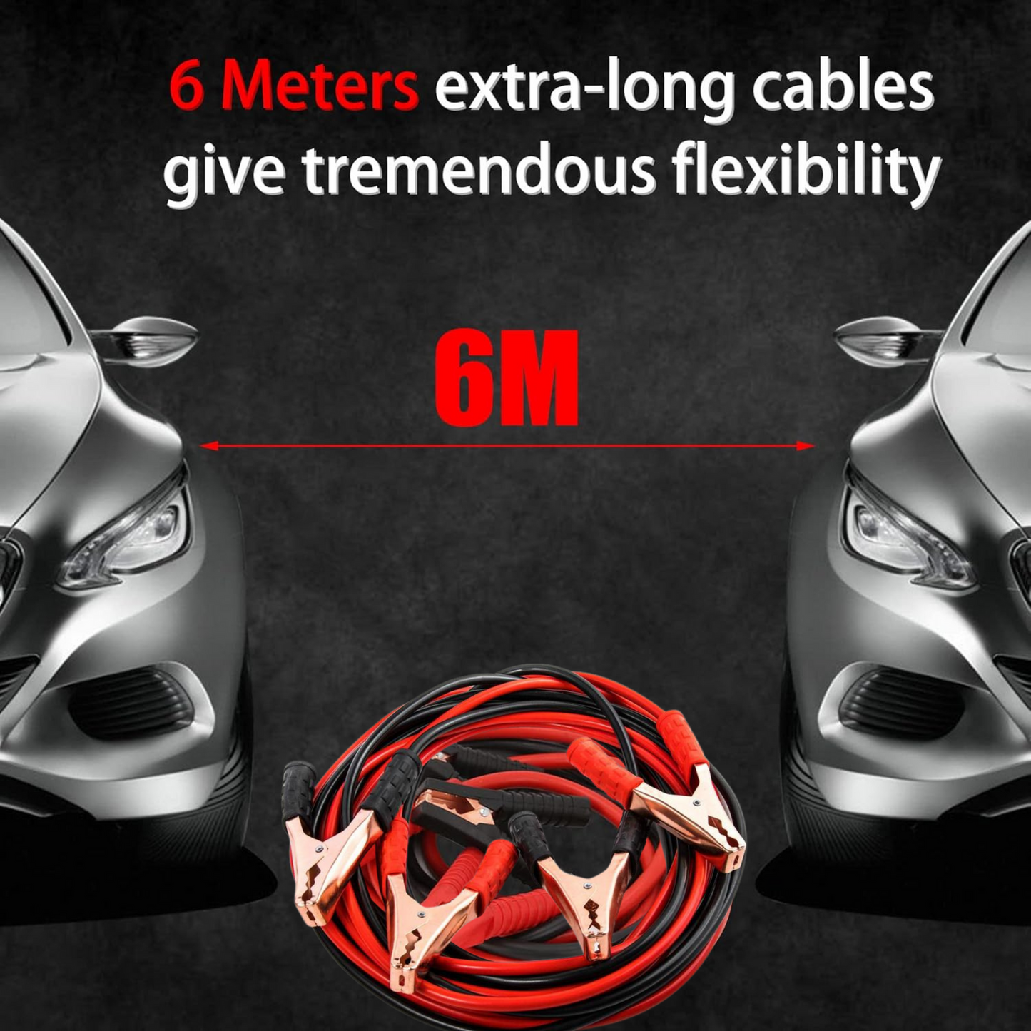 HEAVY DUTY Jumper Leads 2000 AMP 6m Long BOOSTER Cables with SURGE PROTECTION