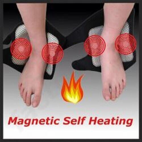 2 OFF TOURMALINE Self Heating thermal MAGNETIC ANKLE SUPPORT WRAP BRACE Velcro