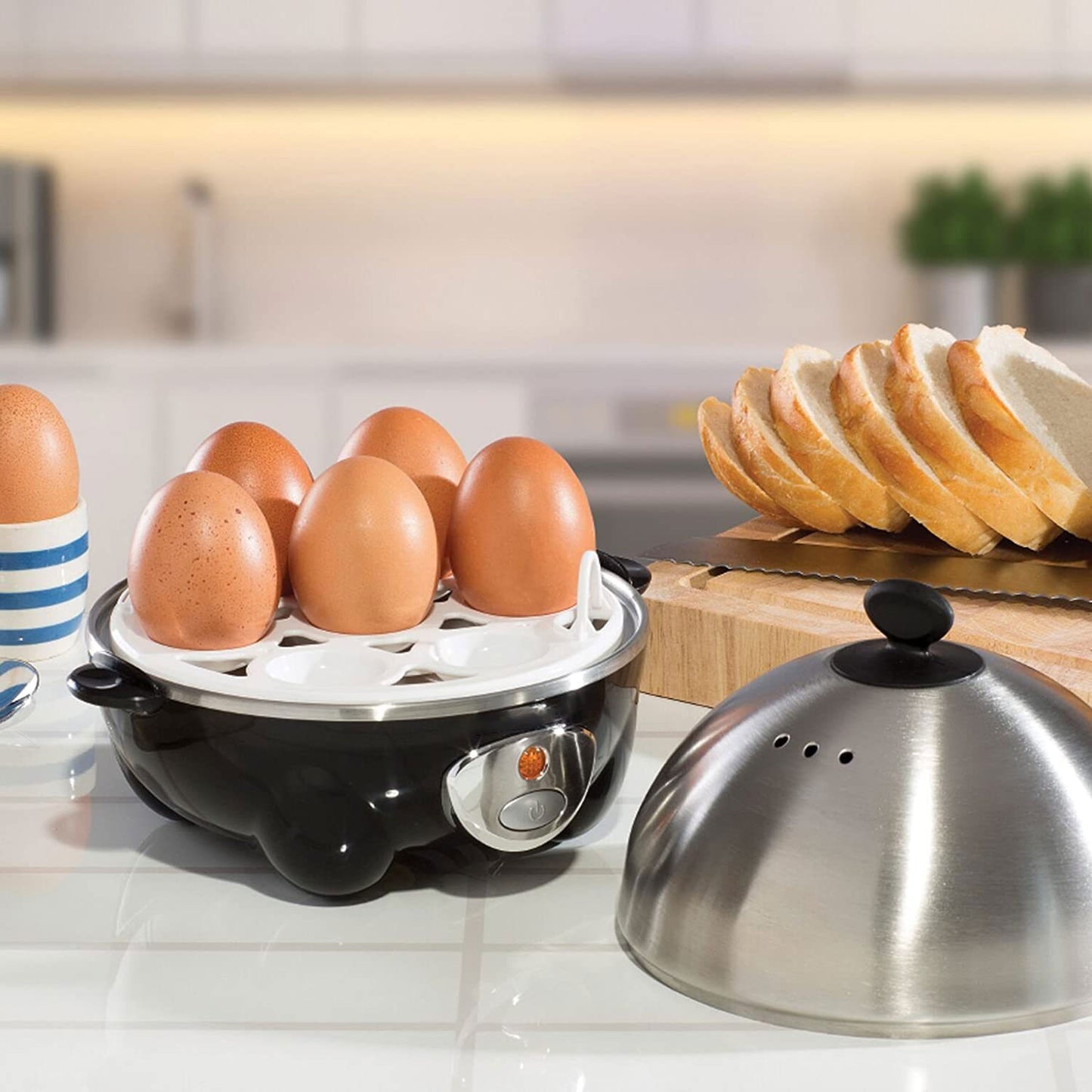 Kasa Egg Boiler 7 Eggs Fully Automatic Electric Soft Hard 2021 Stainless Steel