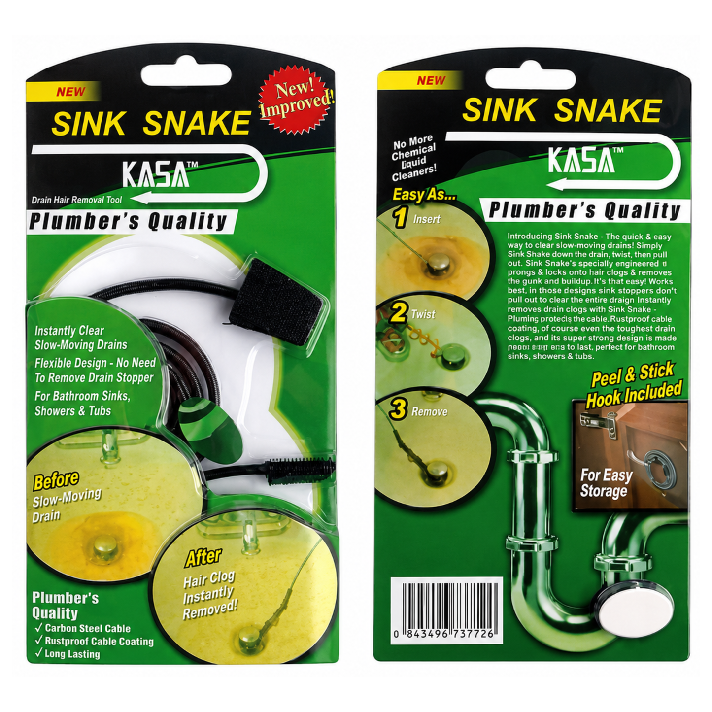 Turbo Snake Unclog Sink Tub Drain Clean Bathroom Hair Remover Kitchen Pipe Tool