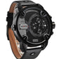 BLACK - BLACK UNISEX QUARTZ WEIDE SPORTS WATCH GENUINE LEATHER 30M WATERPROOF