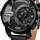 BLACK - BLACK UNISEX QUARTZ WEIDE SPORTS WATCH GENUINE LEATHER 30M WATERPROOF