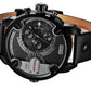 BLACK - BLACK UNISEX QUARTZ WEIDE SPORTS WATCH GENUINE LEATHER 30M WATERPROOF