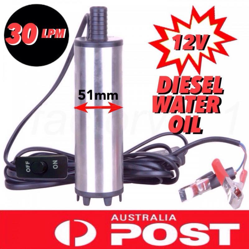 12V DC SUBMERSIBLE TRANSFER DIESEL OIL SOLAR PUMP BATTERY 44 GALLON DRUM PUMP