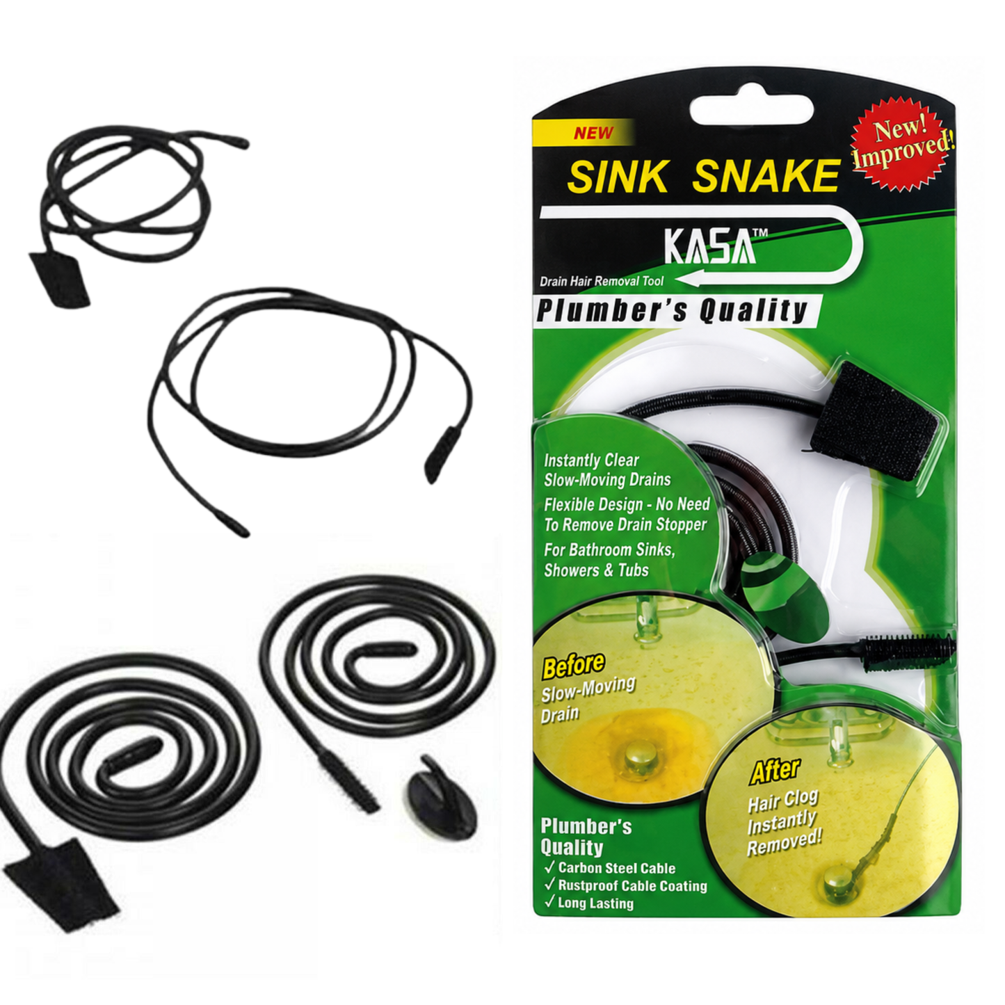 Turbo Snake Unclog Sink Tub Drain Clean Bathroom Hair Remover Kitchen Pipe Tool