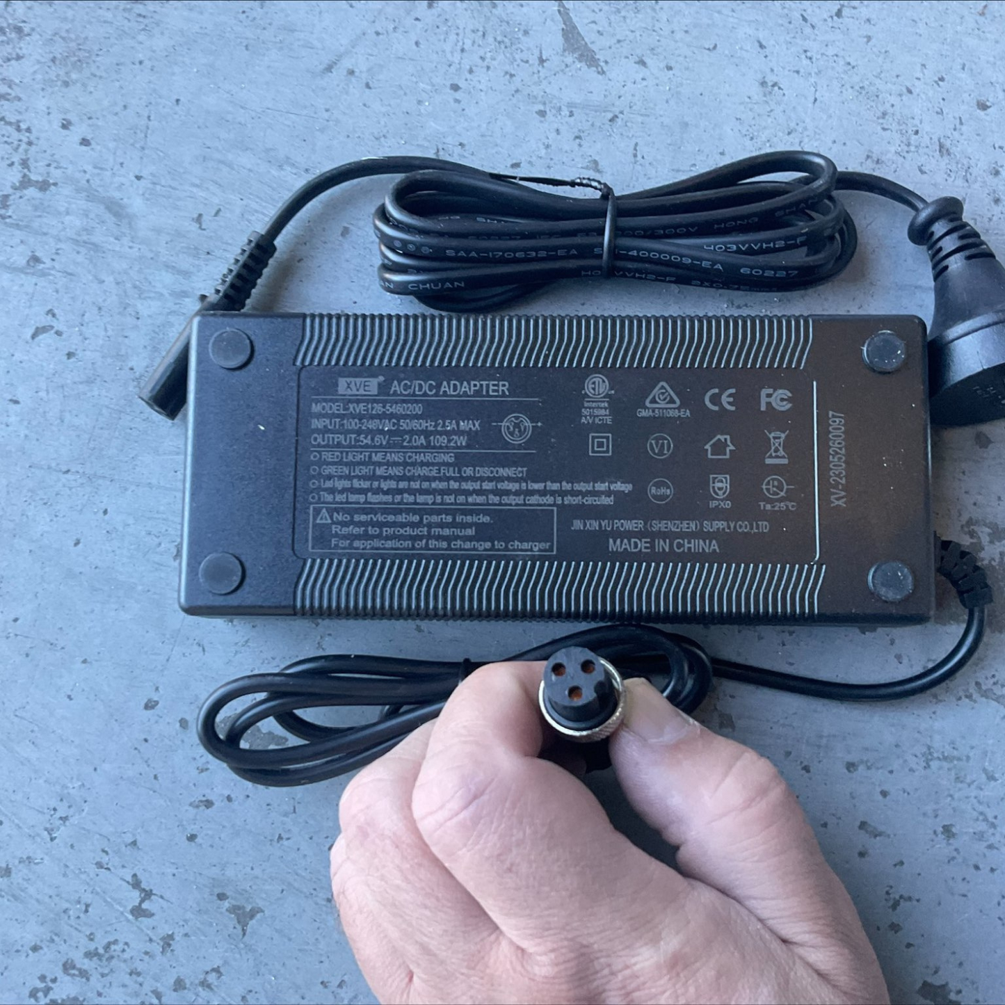 54.6V 2.0A Charger For KASA T1Pro Electric Scooter Li-ion Lithium Battery