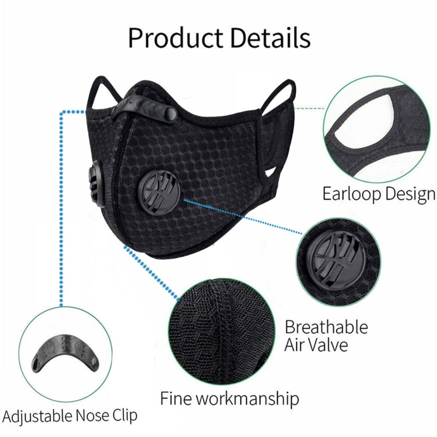 KASA Anti Air Pollution Washable & Reusable Mask Face Dust Safety Cover Unisex