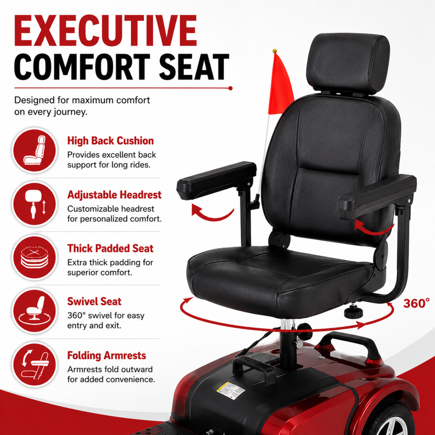 KASA Electric Mobility Scooter Portable 24V 20AH 350W Lithium Battery 10 Inch Tyres Elderly Aid Smart E-Scooter
