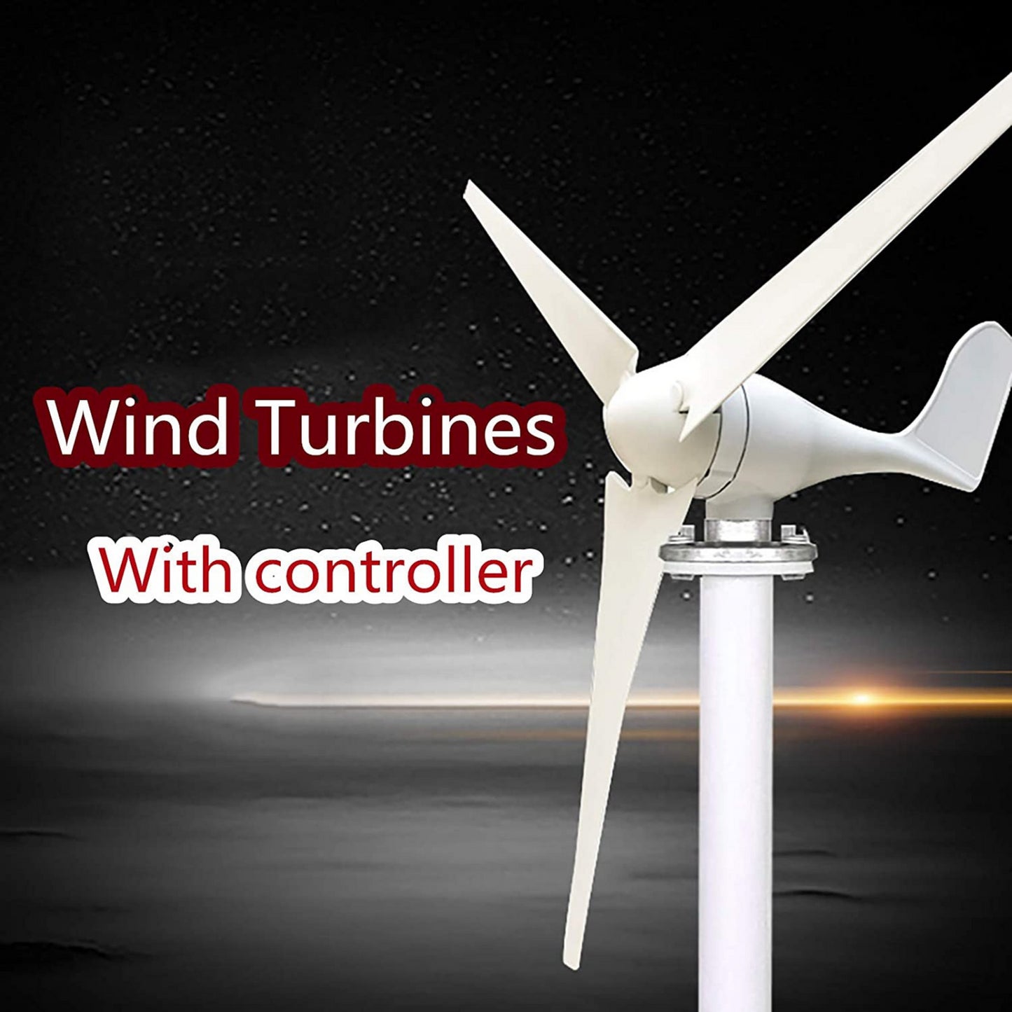 700W 24V Wind Turbine Generator 3 Blade - Digital Hybrid Wind/Solar Controller