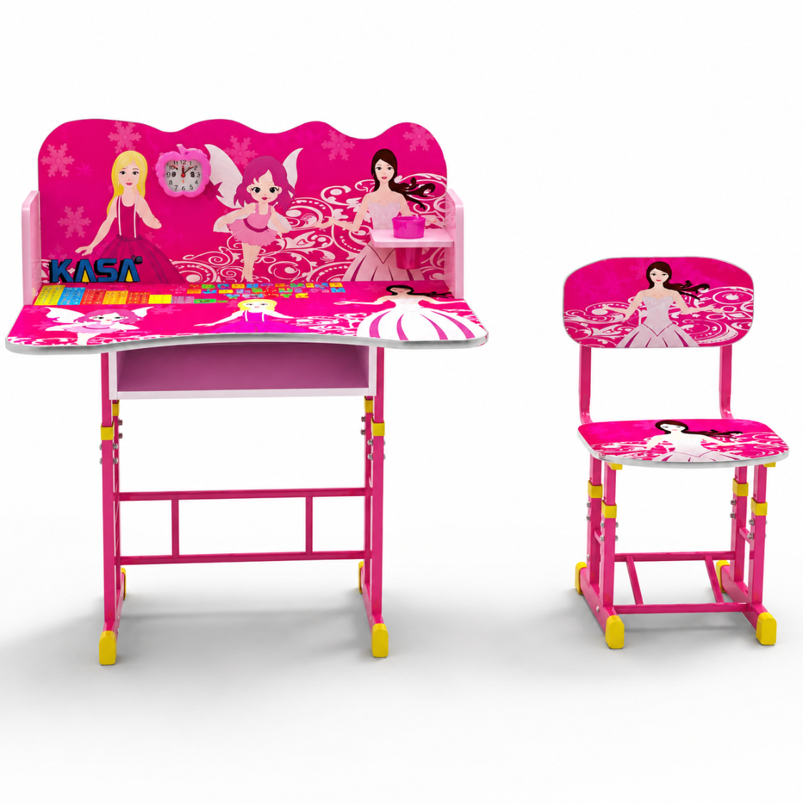 2 PCS Kids Table & Chairs Set Children Activity Play Study Desk Work Learning