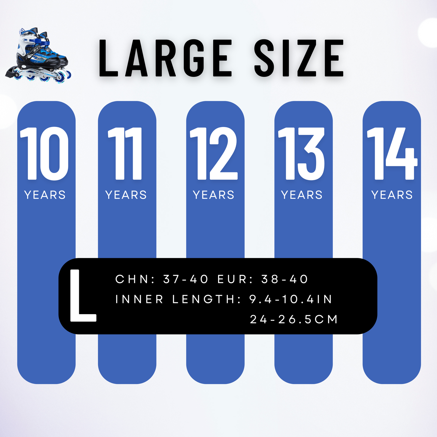 Inline Skate Roller Blades Adjustable Skating Shoes Blue L(EU 37-40)