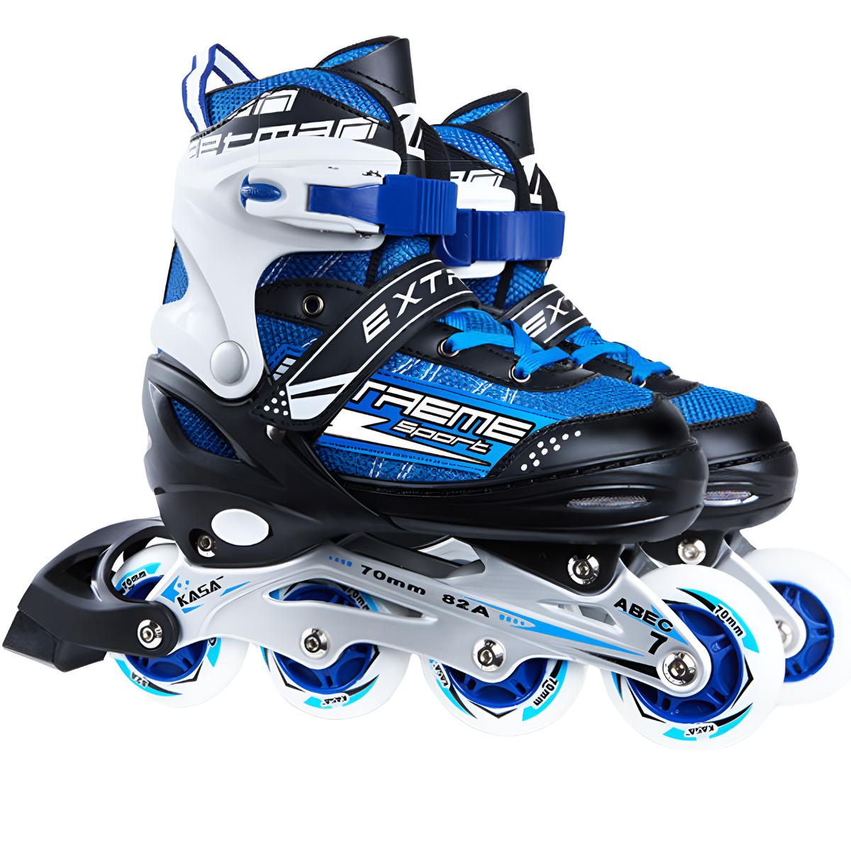 Inline Skate Roller Blades Adjustable Skating Shoes Blue L(EU 37-40)