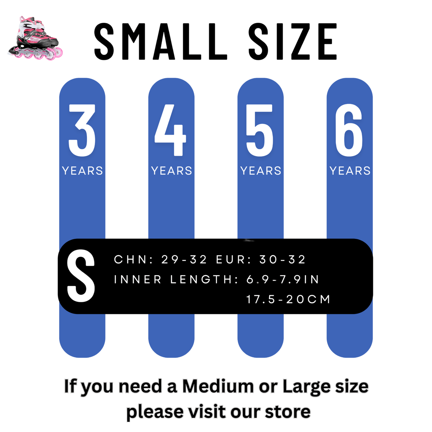 Inline Skate Roller Blades Adjustable Skating Shoes Pink S(EU 29-32)