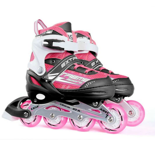 Inline Skate Roller Blades Adjustable Skating Shoes Pink M(EU 33-36)