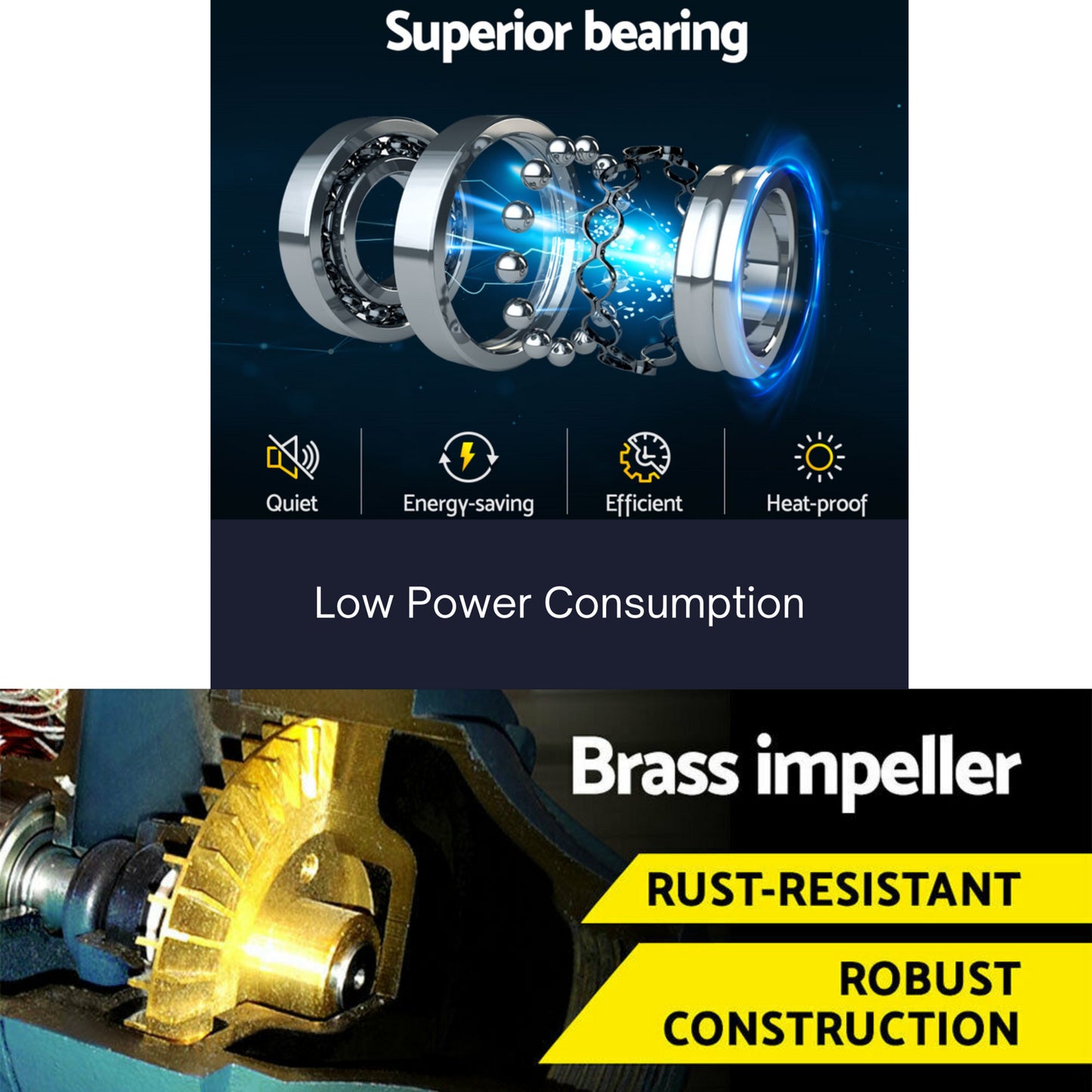 Kasa 24v DC Solar Pressure Water Pump Copper Motor Double Impeller 370W fully variable speed