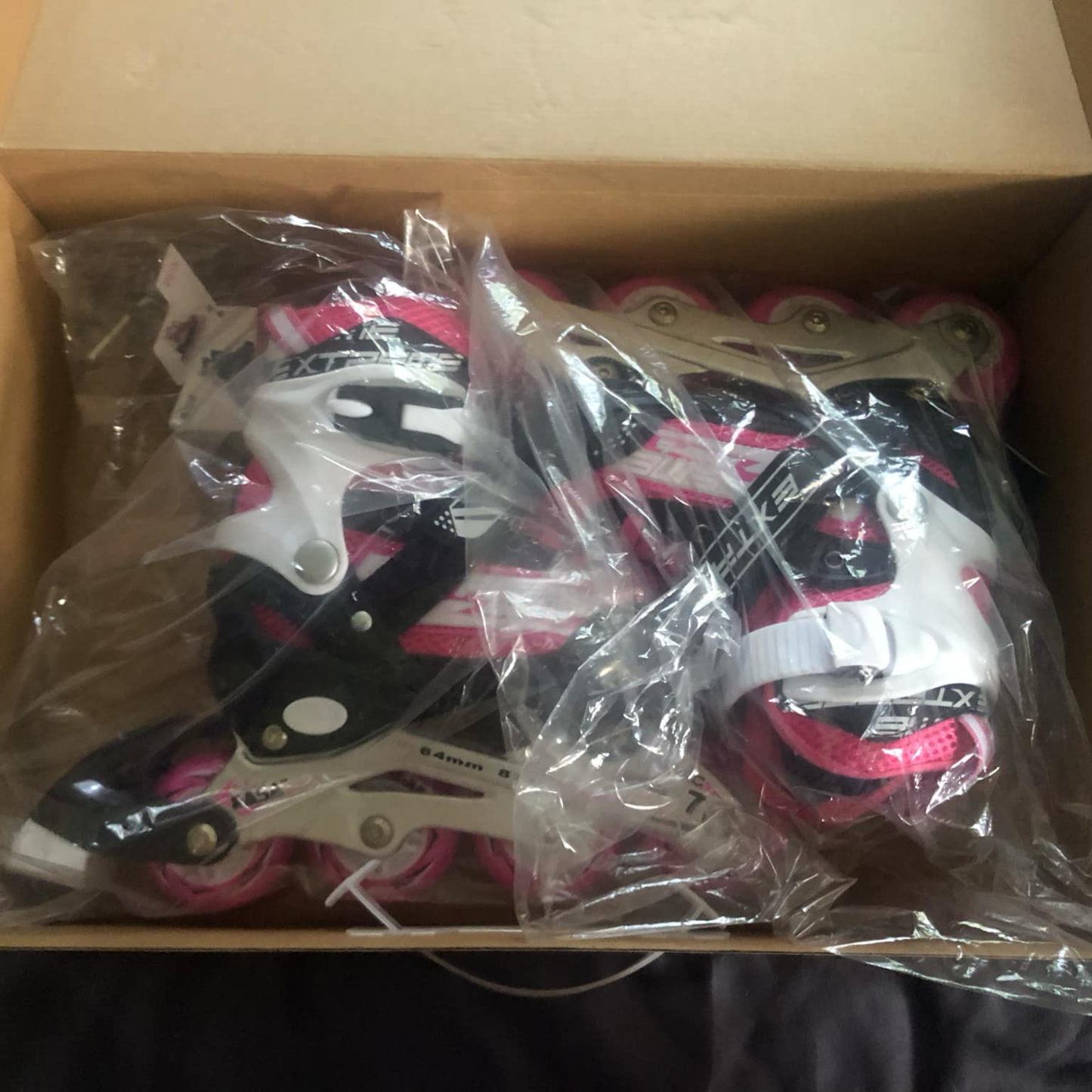 Inline Skate Roller Blades Adjustable Skating Shoes Pink S(EU 29-32)