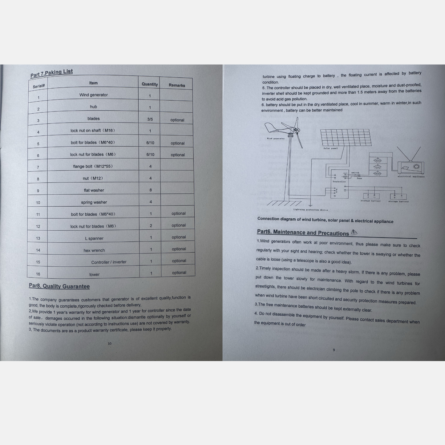 200W Wind Turbine Generator 3 Blade Digital Hybrid Wind/Solar Controller