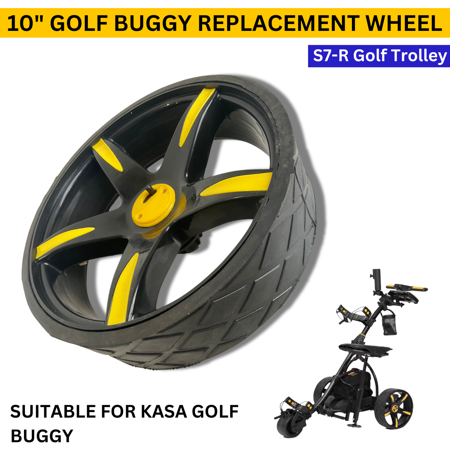 10" Replacement Wheel Golf Buggy Suitable for Kasa Remote Control S7-R Buggy