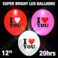 KASA LED Party Balloons I Love You 12 Inch Wedding Anniversary Valentine 3 Pack