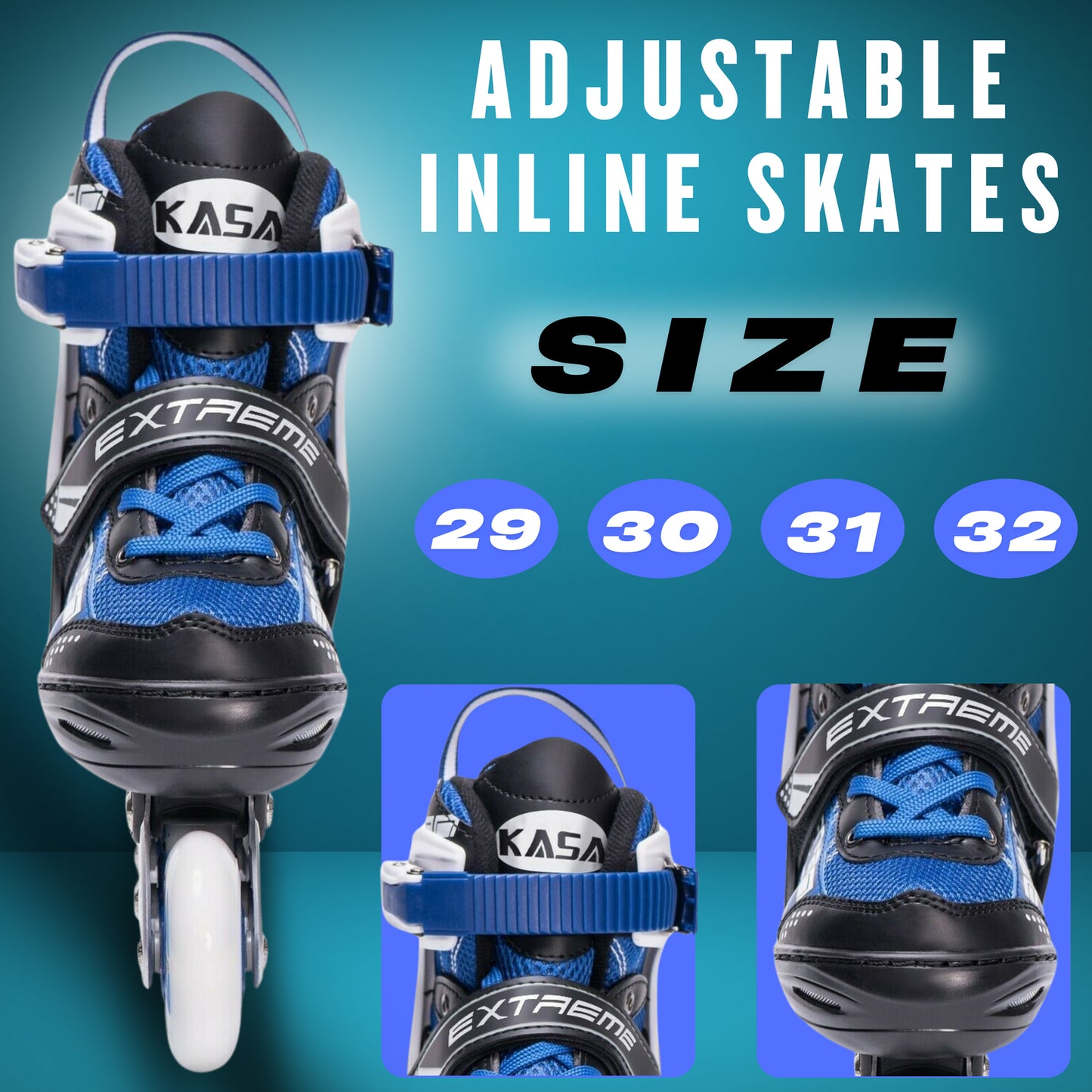 Inline Skate Roller Blades Adjustable Skating Shoes Unisex