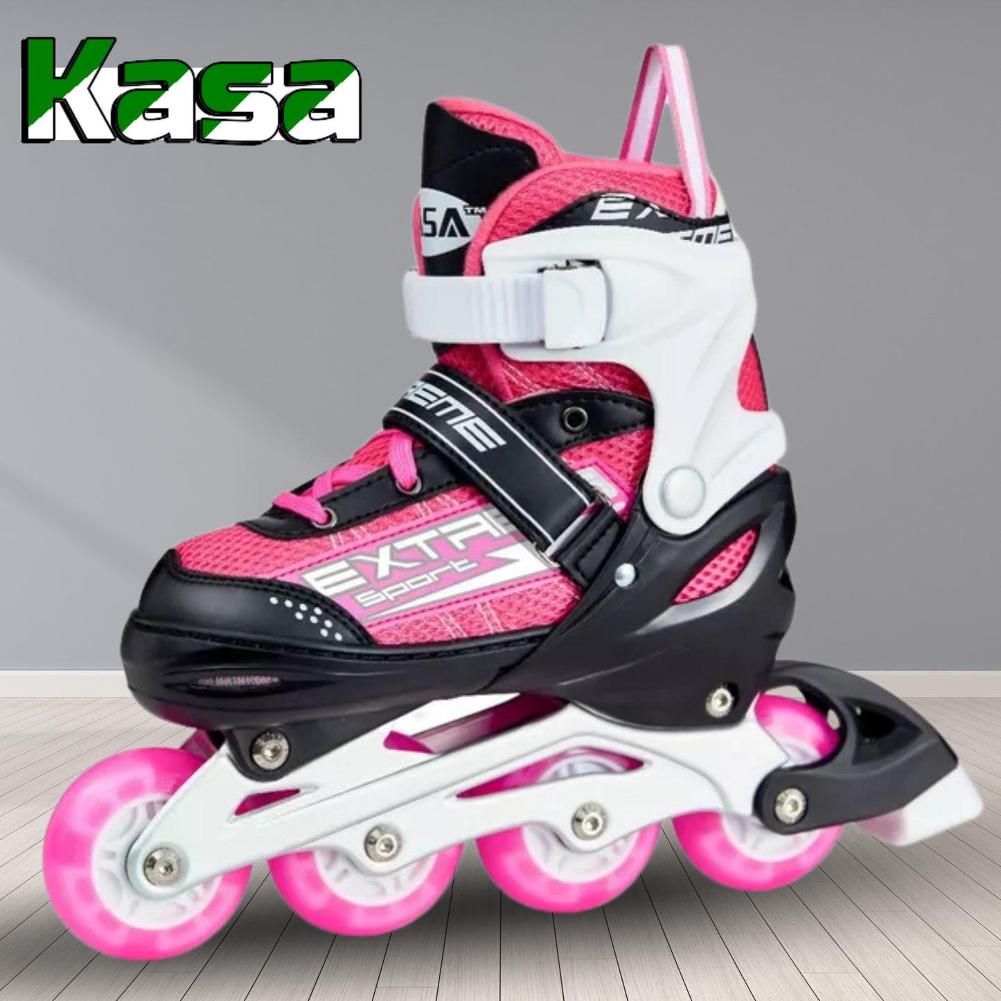 Inline Skate Roller Blades Adjustable Skating Shoes Pink L(EU 37-40)