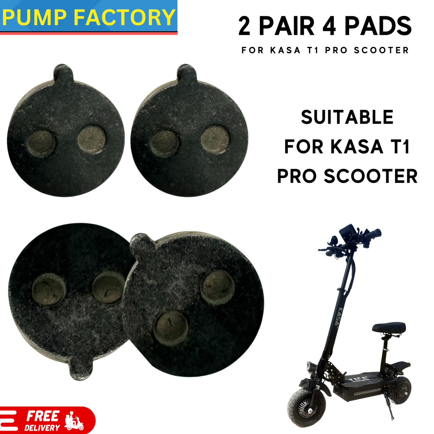 2 Pair Brake Pads Replacement For Kasa T1PRO Electric Scooter Front & Rear Wheel Disc Brake 4 Pads